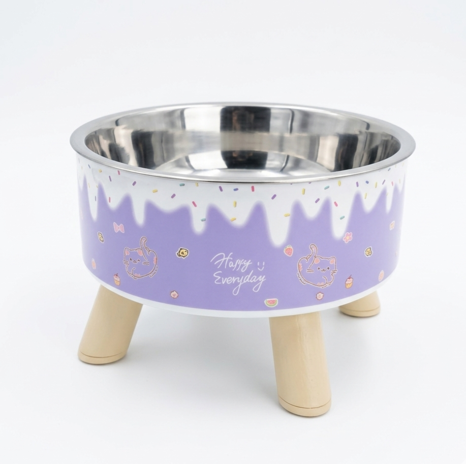 Raised Cat Bowl with Removable Stainless Steel Insert