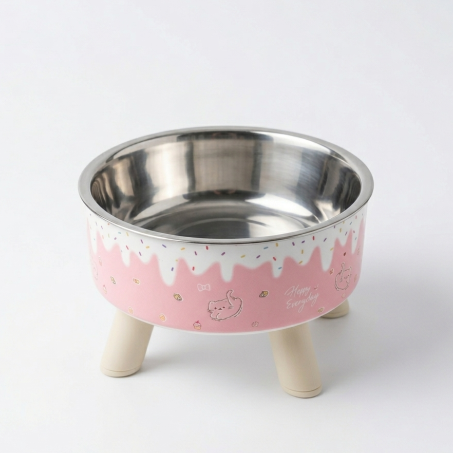 Raised Cat Bowl with Removable Stainless Steel Insert