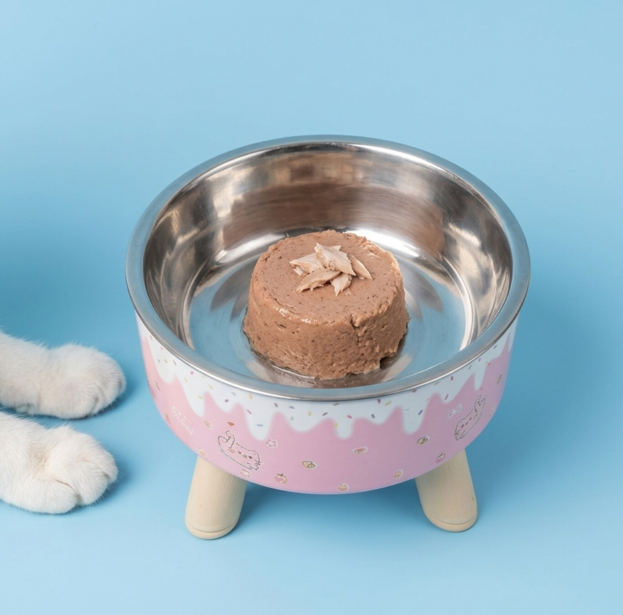 Raised Cat Bowl with Removable Stainless Steel Insert