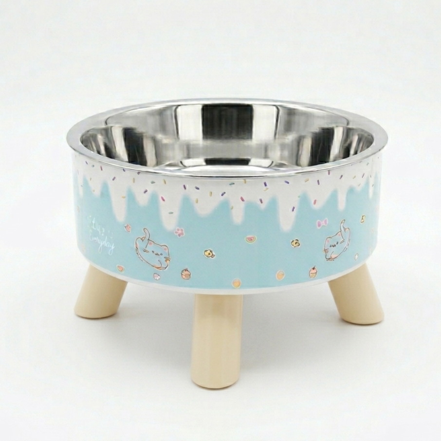 Raised Cat Bowl with Removable Stainless Steel Insert