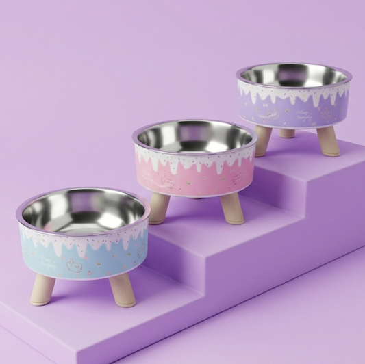 Raised Cat Bowl with Removable Stainless Steel Insert