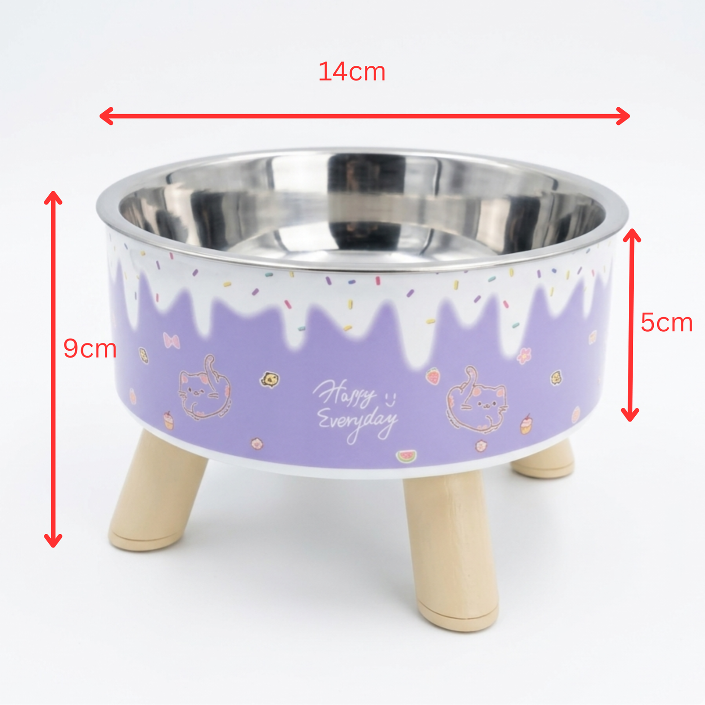 Raised Cat Bowl with Removable Stainless Steel Insert
